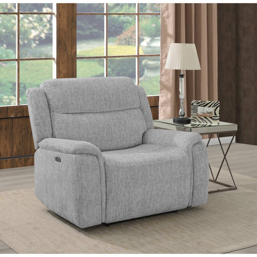 Darien Light Grey Power^2 Recliner with Power Headrest