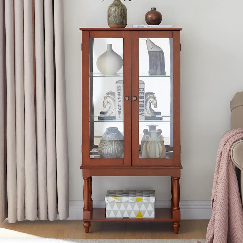 Curio Cabinet Lighted Curio Diapaly Cabinet with Adjustable Shelves