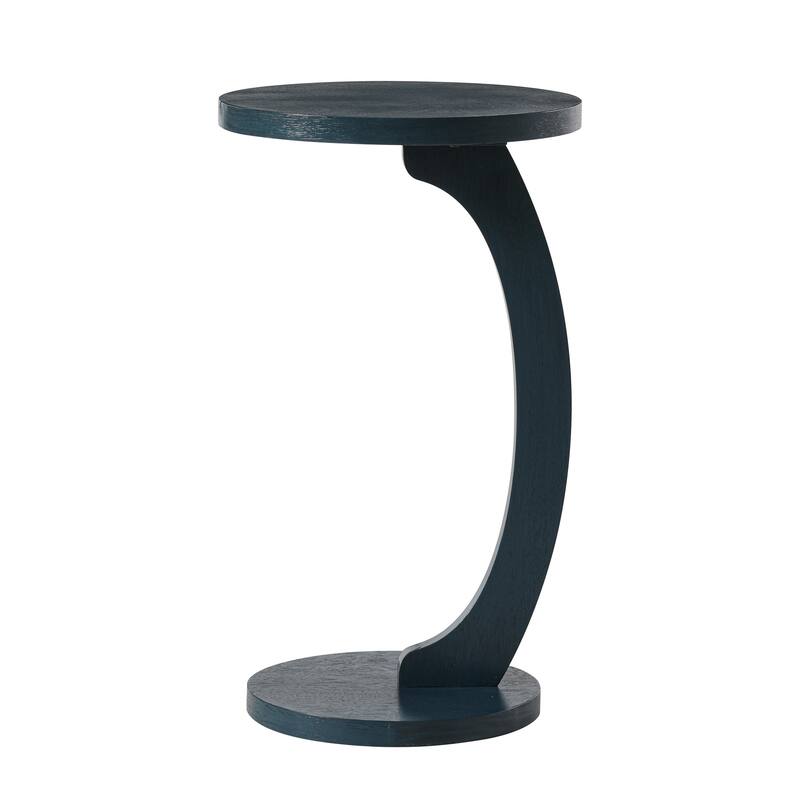 COZAYH C Shaped Round End Table for Couch Small Place, Space Saver Side Table for Sofa, Living Room, Bedside Area, Walnut