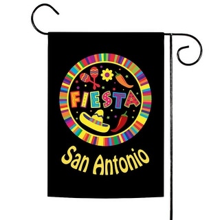 Black & Yellow Fiesta Pin San Antonio Outdoor Garden Flag 18" x 12.5 ...