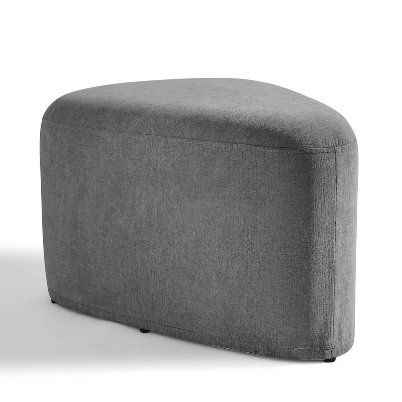 Bonnie 26"/43" W Chenille Small/ Oversized Triangular Cheese Ottoman
