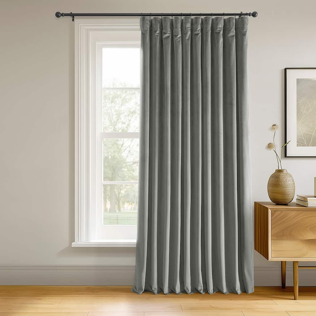 Exclusive Fabrics Signature Extra Wide Velvet Blackout Curtain (1 Panel) - Luxurious Blackout Drapery for Elegant Décor