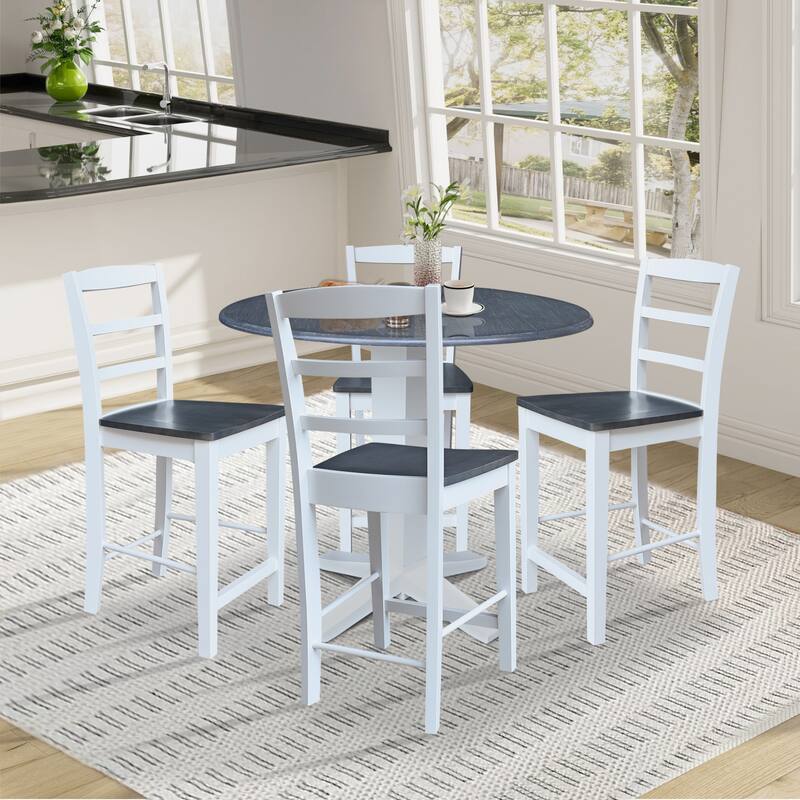 42" Round Drop Leaf Table with Stools