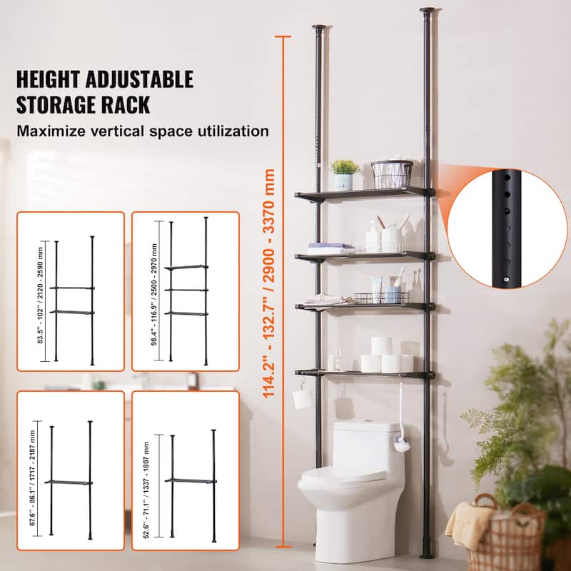 Over the Toilet Storage Easy Assembly Laundry Space Saver, for Small Rooms, Fit Most Toilets - 27.6" - 44" 30 lbs