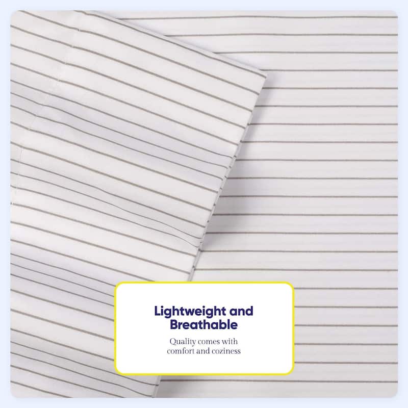 Sweet Home Collection 6 Piece Window Pane Printed Sheet Set, Deluxe Ultra Soft 1500 Series, Double Brushed Microfiber.