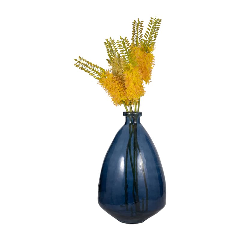 Sagebrook Home Glass Blue Solid Round Balloon Vase