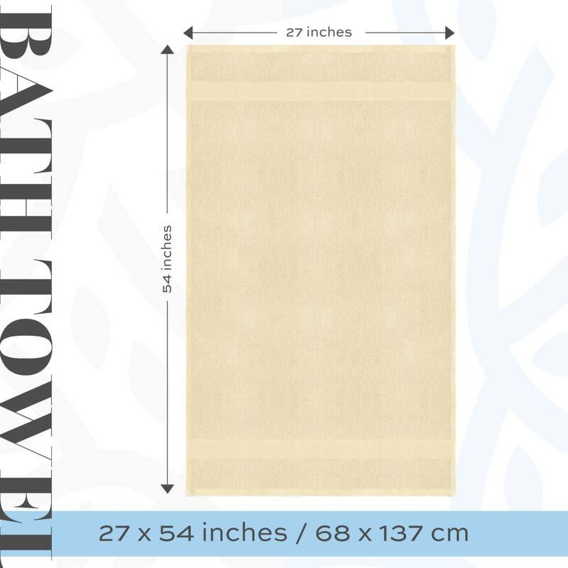 White Classic Luxury Cotton Bath Towel 27x54 - Set of 4