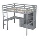 preview thumbnail 11 of 24, Multifunctional Full Loft Wood Kids Bed with Desk,Built-in Ladder,Desk,Storage Shelves and Drawers,Guardrails