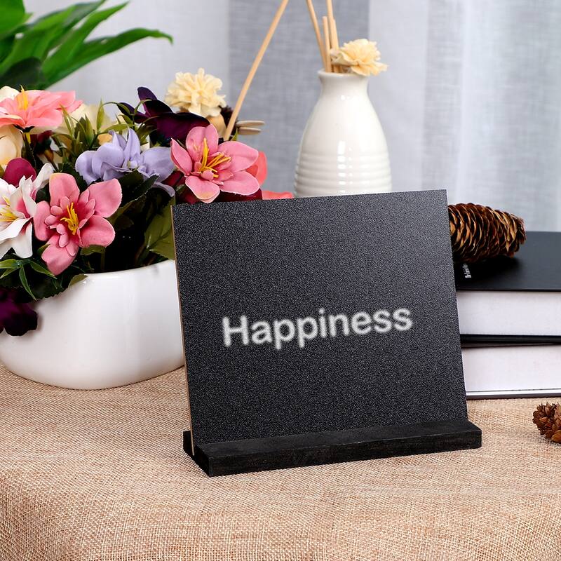 Wood Mini Chalkboard Sign w Easel Stand for Weddings Double Side Sign - Black