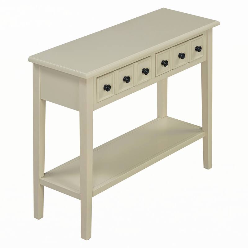 Entryway Table with 2 Drawers(Light Tan)