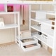 preview thumbnail 15 of 20, Full Size Loft Bed with LED Light & Charge Station, Metal Loft Bed with Desk and Staircase, Loft bed with Wardrobe for Kids