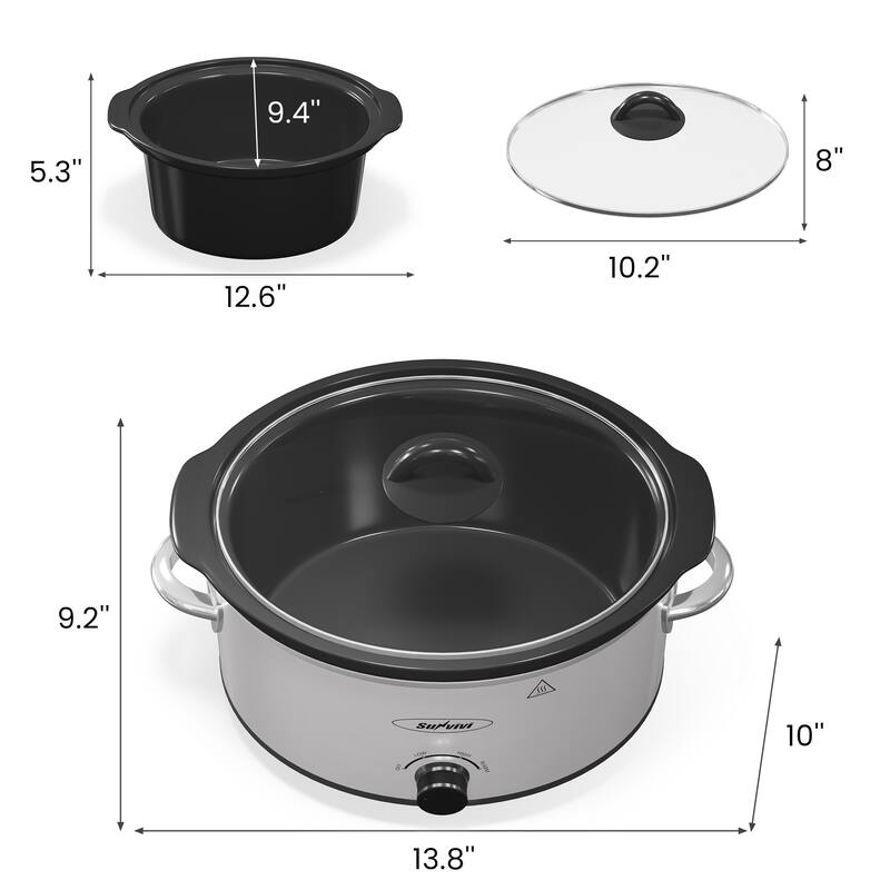 4qt Slow Cooker with 3 Heating Settings