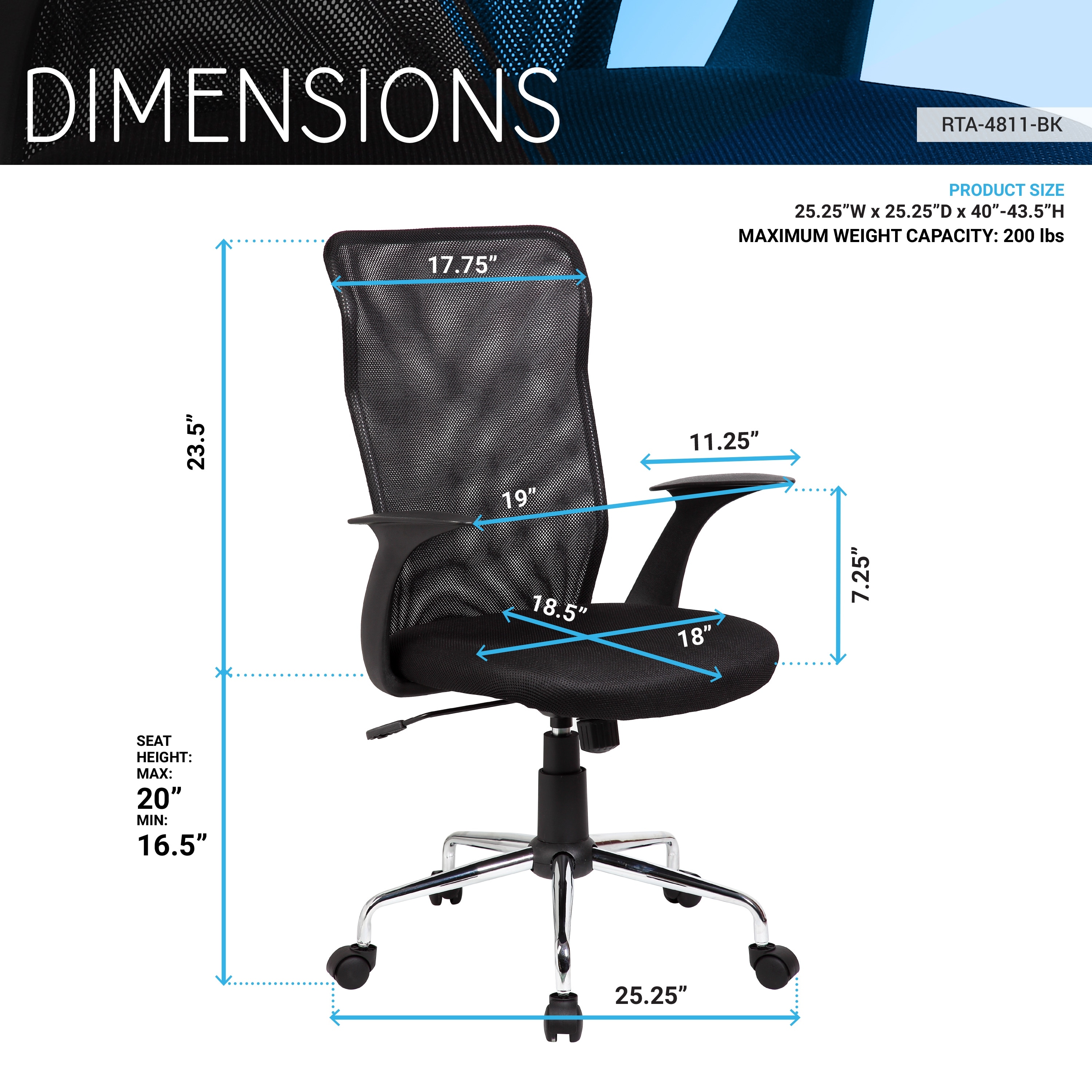 Finchley medium best sale back chair black