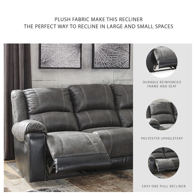 Signature Design by Ashley Nantahala Gray 3-Piece Reclining Sectional with Chaise - 88"W x 63"D x 40"H