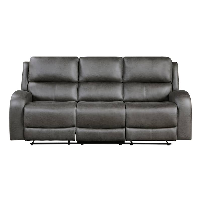 Fremont & Park Mabel 84.5" Polished Microfiber Manual Double Reclining Sofa