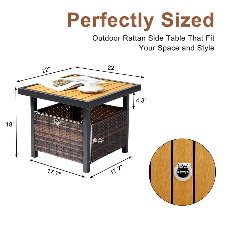 Outdoor Wicker Side Table