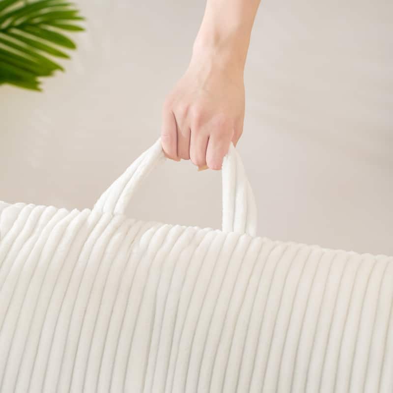 Oversized Corduroy Bean Bag Lounge Chairs with Memory Foam and Ergonomic Armrest Design