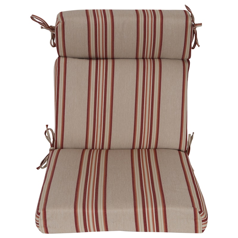 20-inch by 42-inch Striped Woven Olefin Outdoor Seat/ Back Chair Cushion - 20 x 42