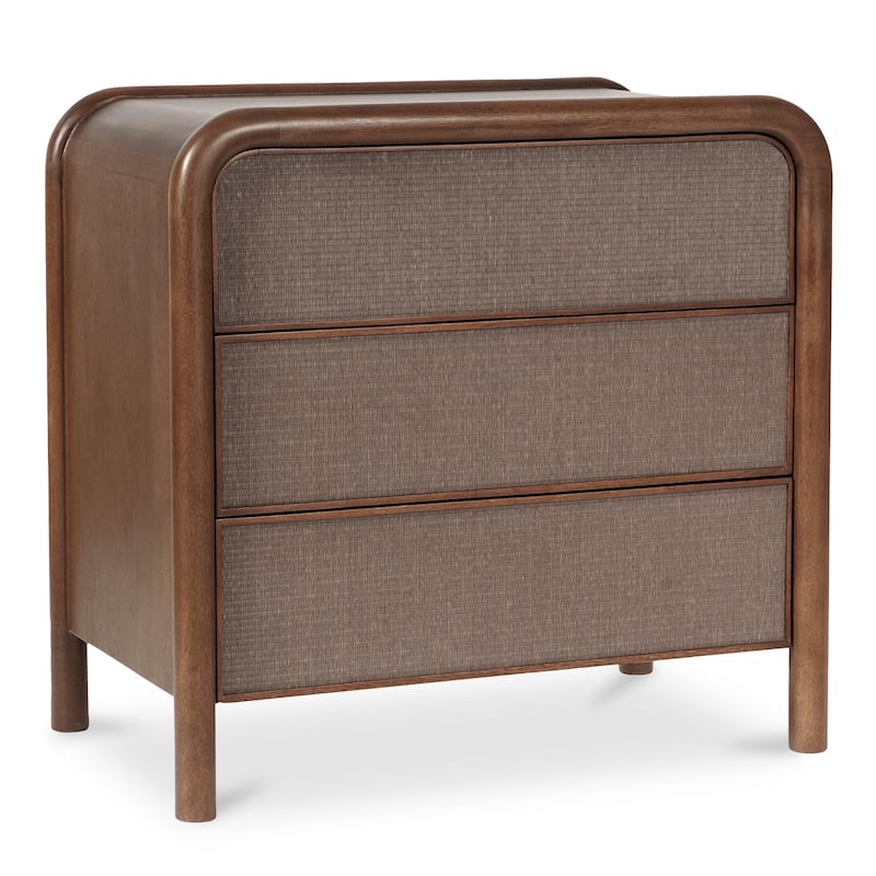 NADAAL STUDIOS West Warm Brown Mango Wood and Tatami-Mat 3-Drawer Dresser