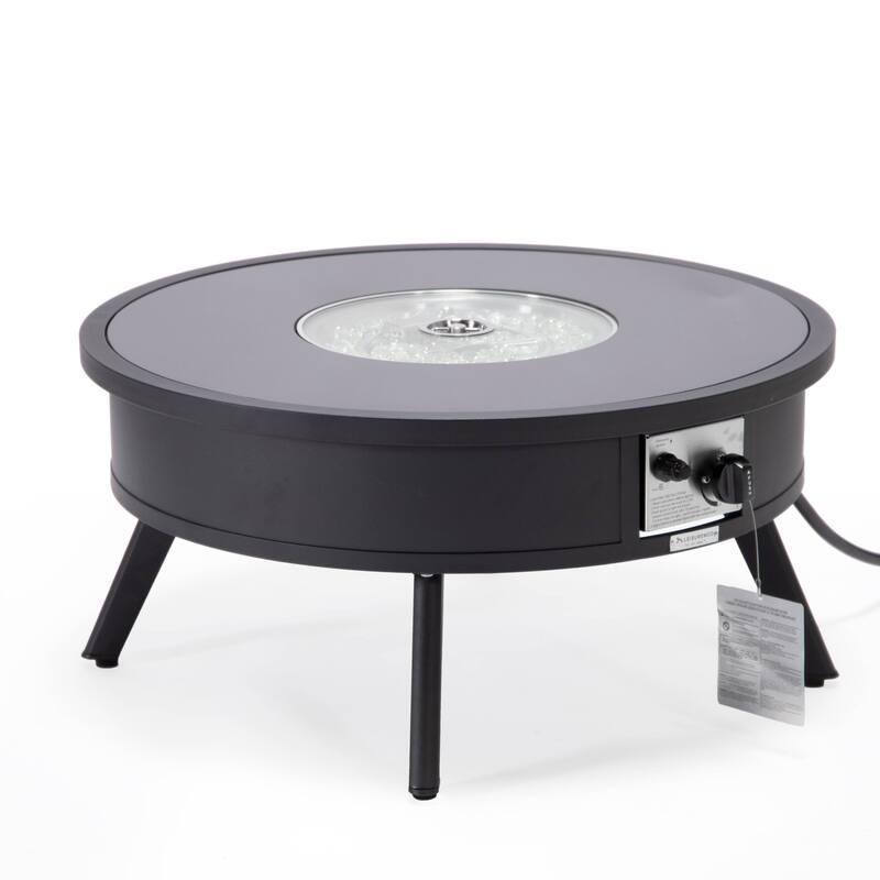 Leisuremod Walbrooke Modern Outdoor Patio Round Fire Pit Table for Porch Backyard Deck - 29