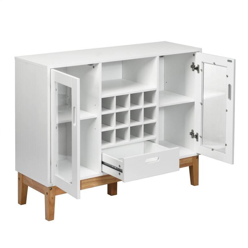 Wood Wine Storage Cabinet Sideboard Console Buffet Server - 39.5" x 13" x 31.5" (L x W x H)