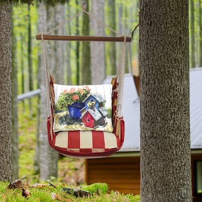 Magnolia Casual Swing Set 4 piece - Americana Stripe w/ Birdhouses & Flowers