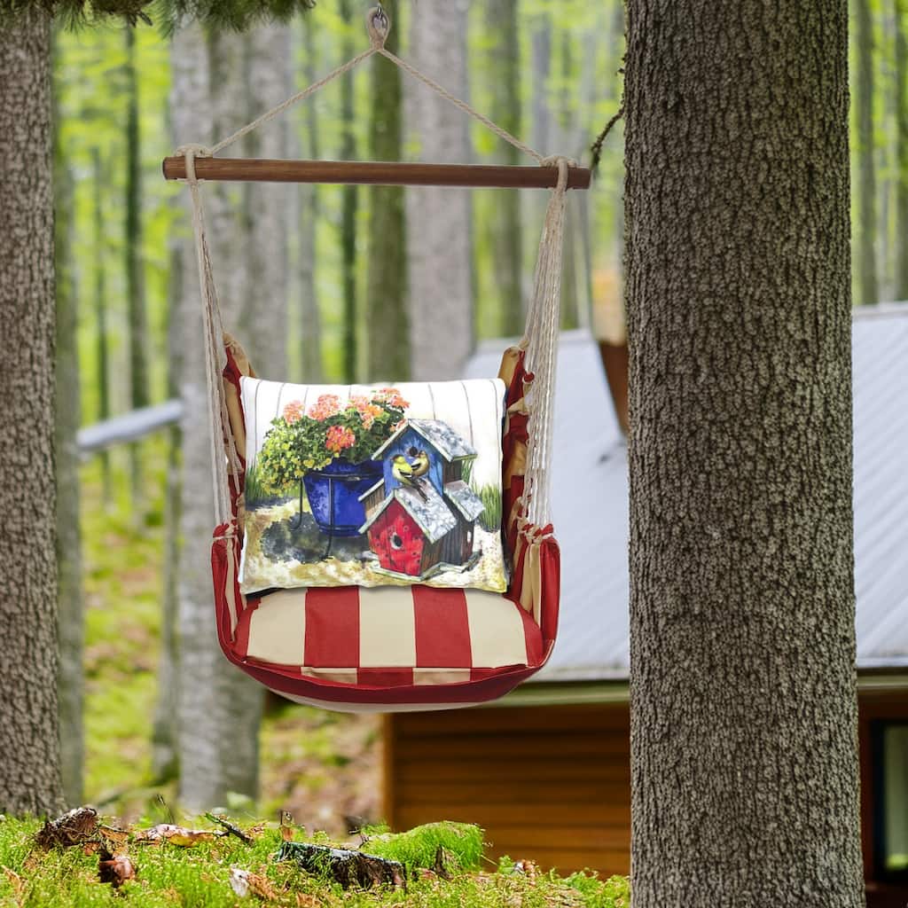 Magnolia Casual Swing Set 4 piece - Americana Stripe w/ Birdhouses & Flowers