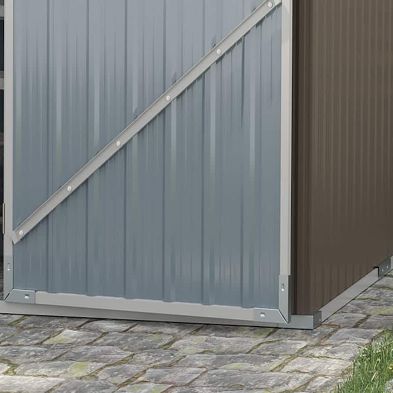 Outsunny 11' x 6' Steel Garden Storage Shed, Outdoor Utility Tool House with Double Lockable Doors for Backyard, Patio, Lawn