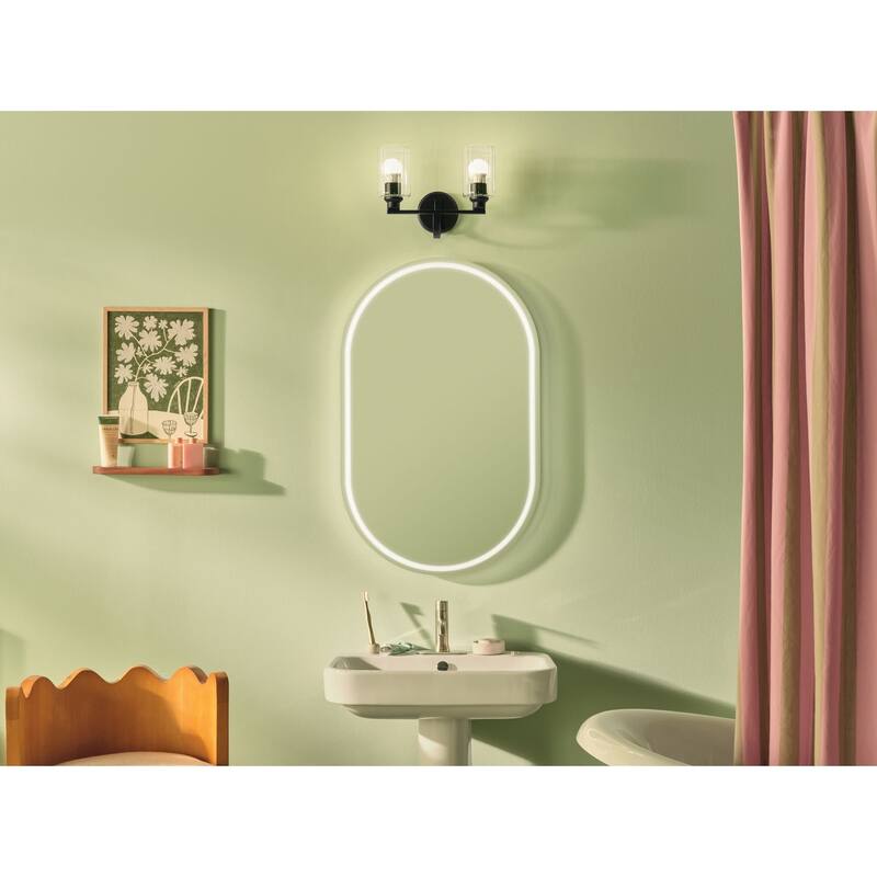 Kichler 55225FLU Gioe 2 Light 14" Wide Vanity Light with Clear Fluted
