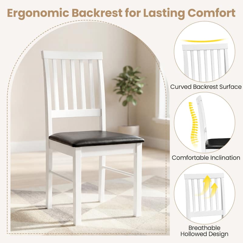 Gymax Dining Chairs Set of 4 w/ Hollowed Backrest Padded Seat & Rubber