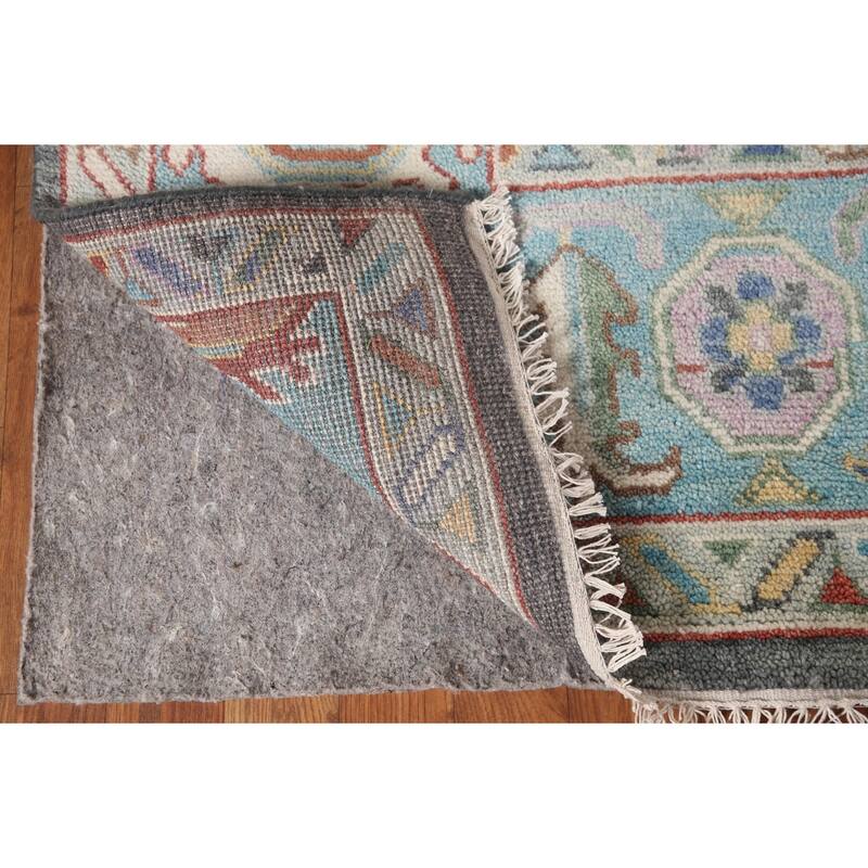 Gray Floral Oushak Oriental Area Rug Wool Carpet - 7'9"x 9'11"