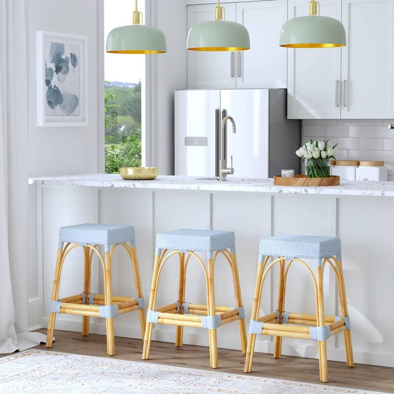 Robias Rectangular Rattan 30" Bar Stool