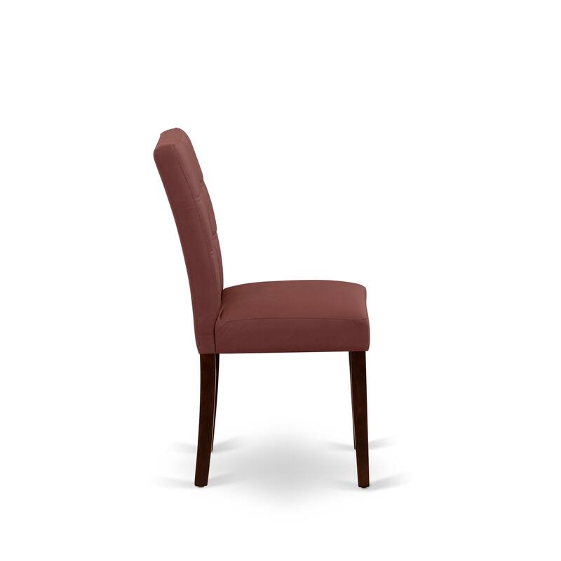 East West Furniture Dining Table Set Includes a Round Kitchen Table and Chairs, Mahogany (Pieces Options)