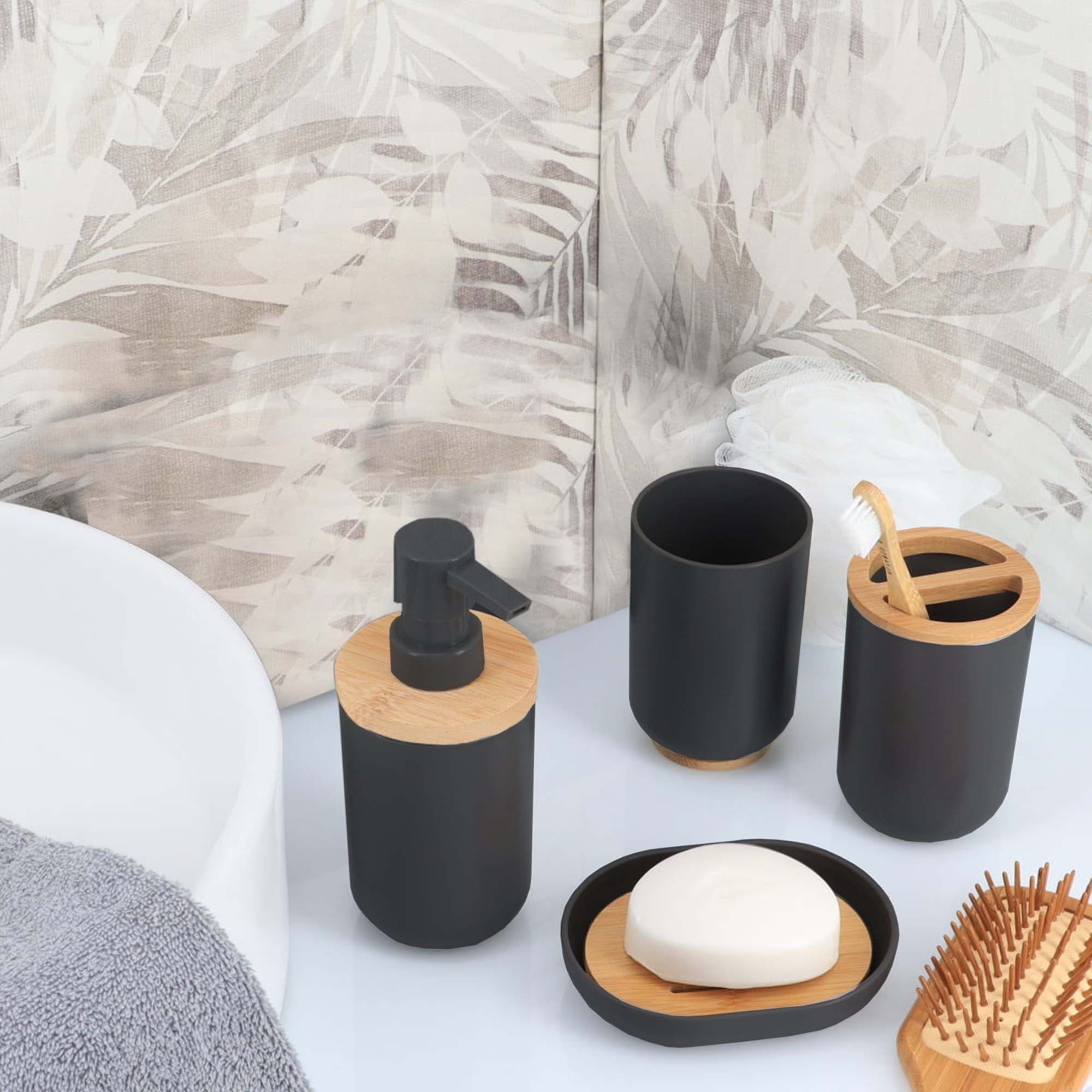 как выглядит Padang Bathroom Accessories Set Bamboo фото