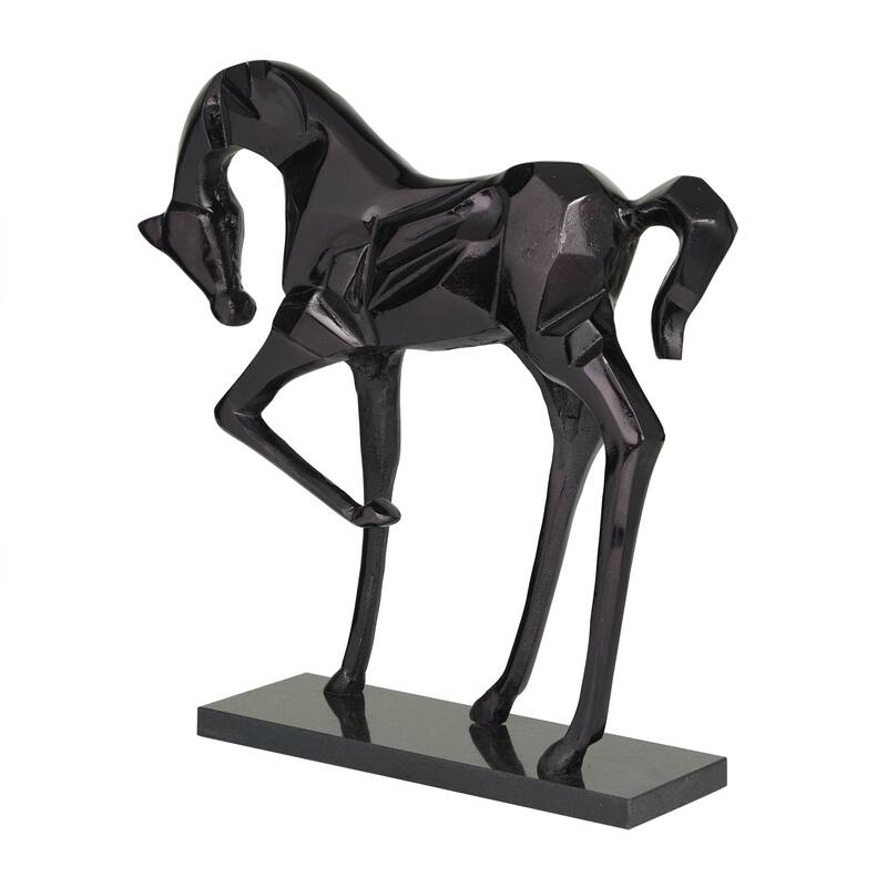 Aluminum Metal Horse Decorative Sculpture - Silver, Gold, Black - Roche River Decor