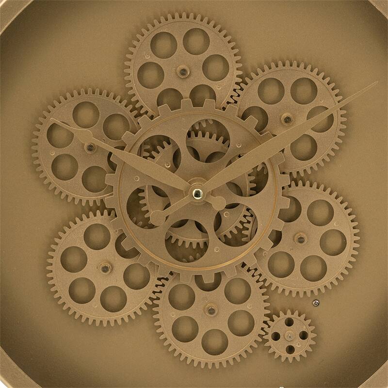 Round Moving Gear Roman Numeral Clock