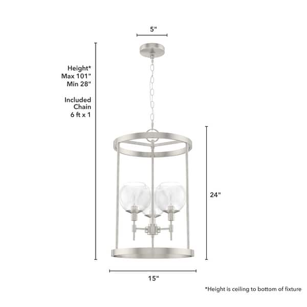 dimension image slide 2 of 3, Hunter Xidane Lantern Pendant - Entry, Dining Room - Glam, Contemporary, Lantern