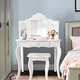preview thumbnail 4 of 5, Kids Vanity Table and Stool Set Princess Makeup Dressing Table