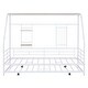 preview thumbnail 74 of 78, Metal House Bed with Trundle, Twin/Full Size Daybed Playhouse Bed with Bulit-in Storage Shelves and Metal Grid for Kids Teens