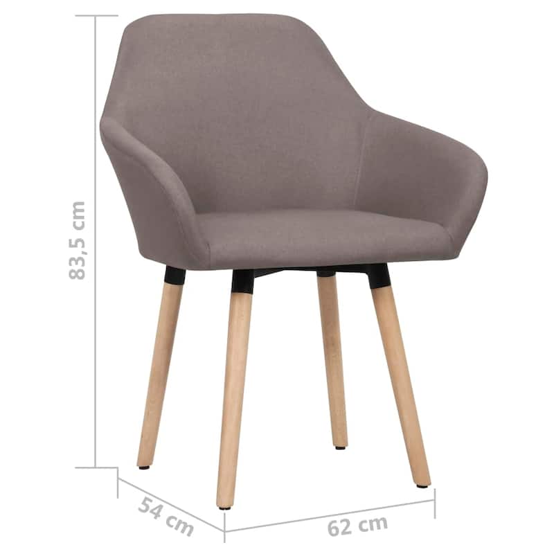 vidaXL Dining Chair Accent Upholstered Arm Chair with Solid Wood Legs Fabric - 24.4" x 21.3" x 32.9"