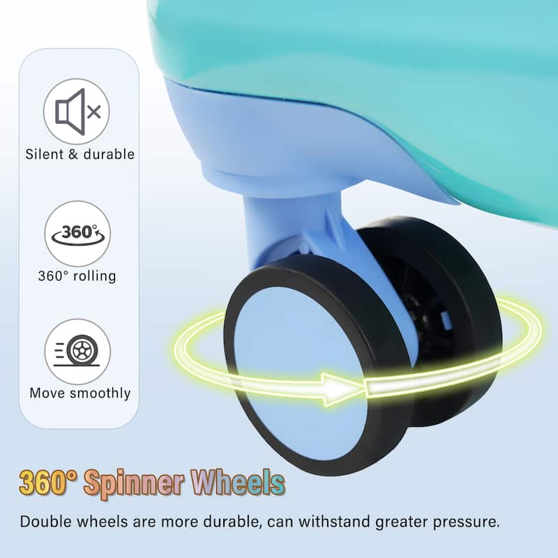 20" Carry-on Luggage with Cup Holder, Lightweight Glossy Hardshell Suitcases with Spinner Wheels and TSA Lock, for Travel