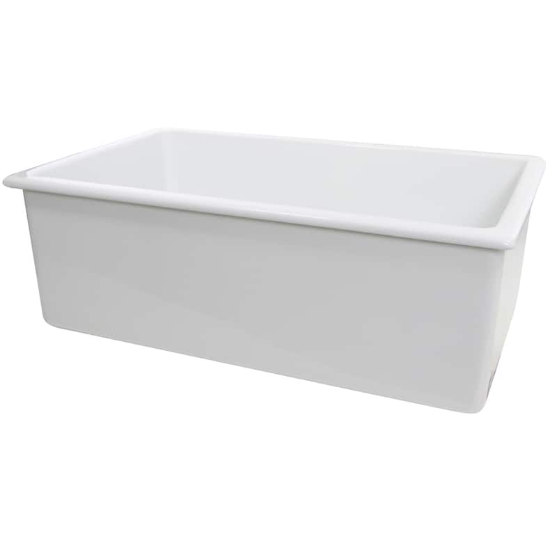 White 30 Inch Fireclay Undermount or Topmount Kitchen Sink - 30" x 18" x 9.75"