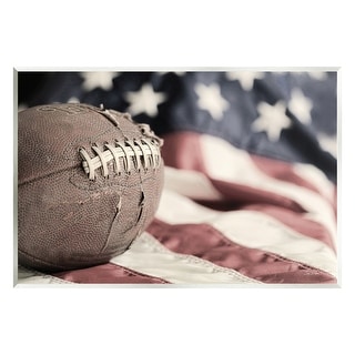 Stupell Football & American Flag Wall Plaque Art Design by Lori Deiter