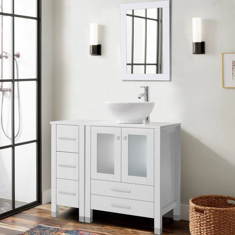 36" Bathroom Vanity with Sink Set Side Cabinet
