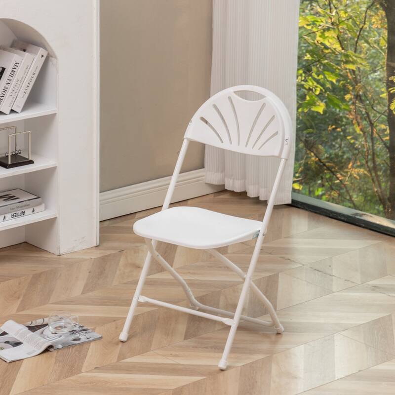 BTExpert 5 Piece Folding Card Table Set, 34" Square Granite White Plastic 4 Adult Chairs for party home indoor outdoor