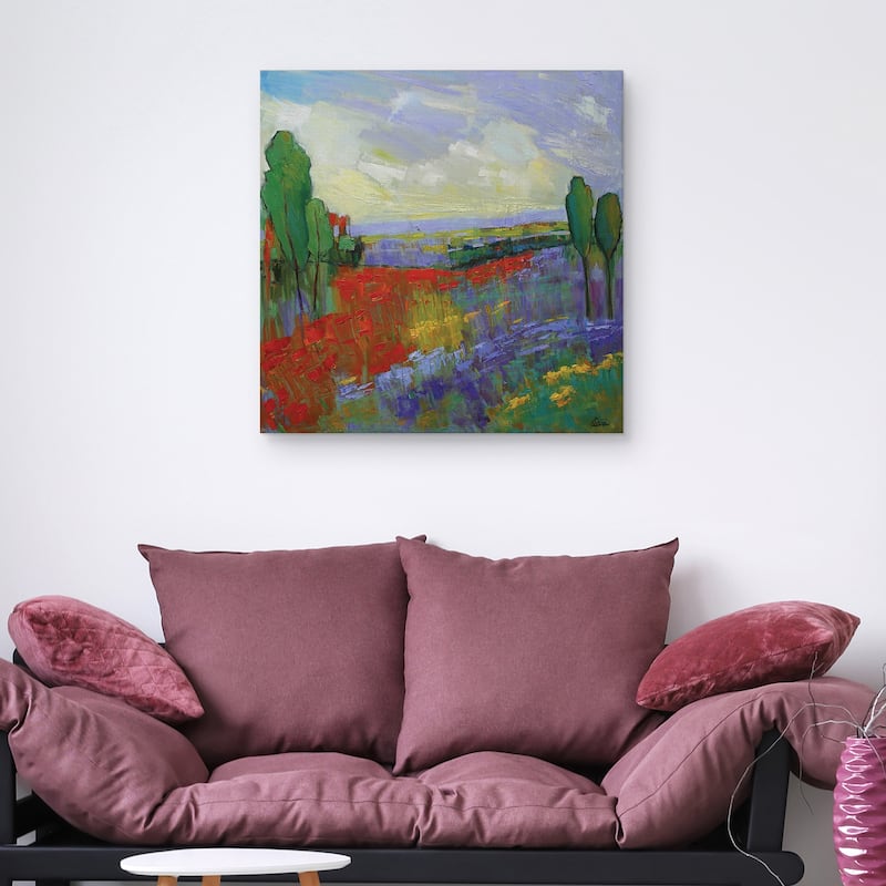Poppy Field Valley by Alexi Fine Canvas Art Print