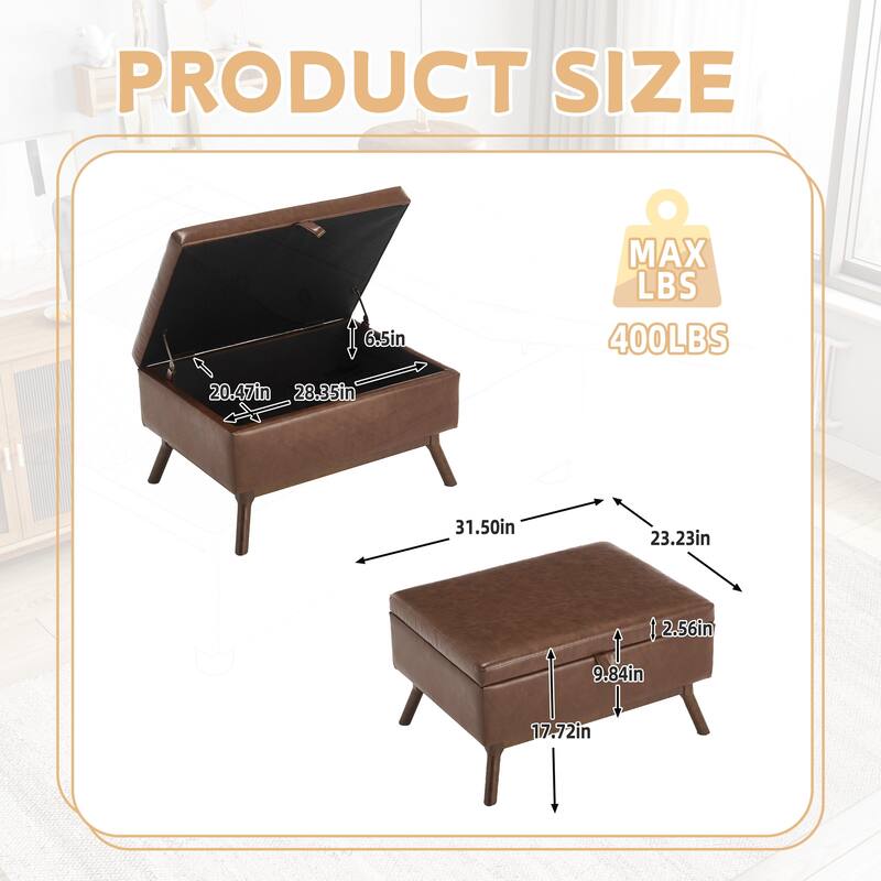 Versatile Mid-century Modern Storage Ottoman for Various Rooms