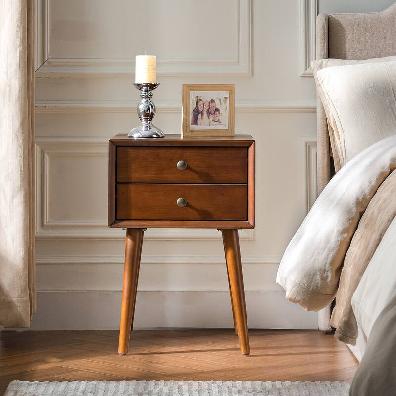 Small Side Table End Table with Storage Drawers, Simple Storage Cabinet Nightstand Coffee Table Corner Table