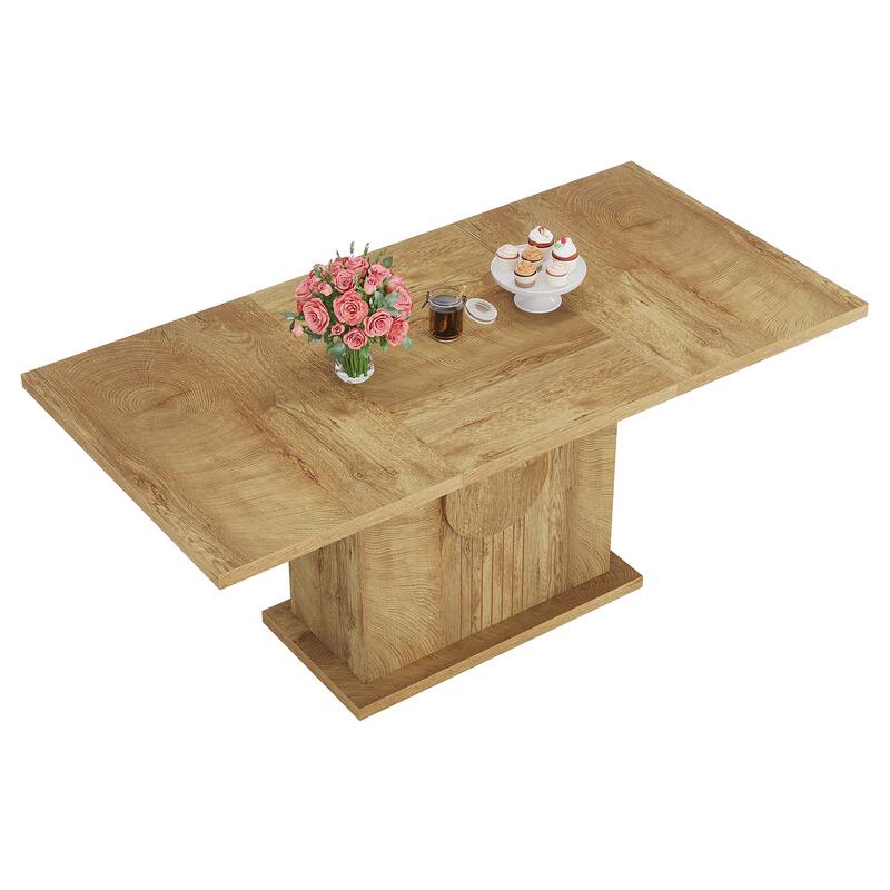 Wood Dinner Table, Kitchen Dining/Living Room Accent Dinner Table Gathering Table