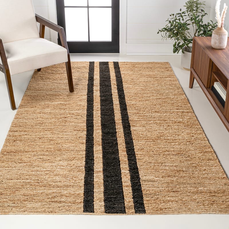JONATHAN Y Zolak Rustic Beach House Wide Ticking Stripe Jute Rug